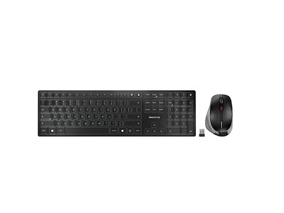 CHERRY DW 9500 SLIM tastatur Mus inkluderet Universel RF trådløs + Bluetooth QWERTZ Schweizisk Sort, Grå