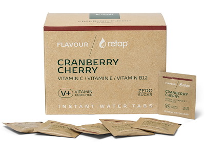 Smagstablet, Til vand, Cranberry Cherry, 0.4g, 100 stk, Retap