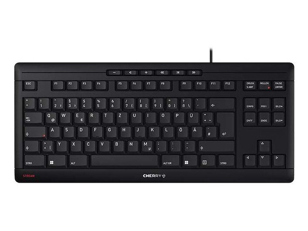 CHERRY STREAM KEYBOARD TKL tastatur Universel USB QWERTZ Tysk Sort