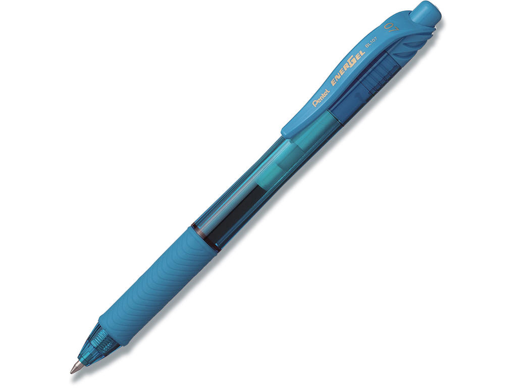 Rollerball gelpen, 0.7 mm, 0.35 mm, Lyseblå, Pentel EnerGelX BL107-SX