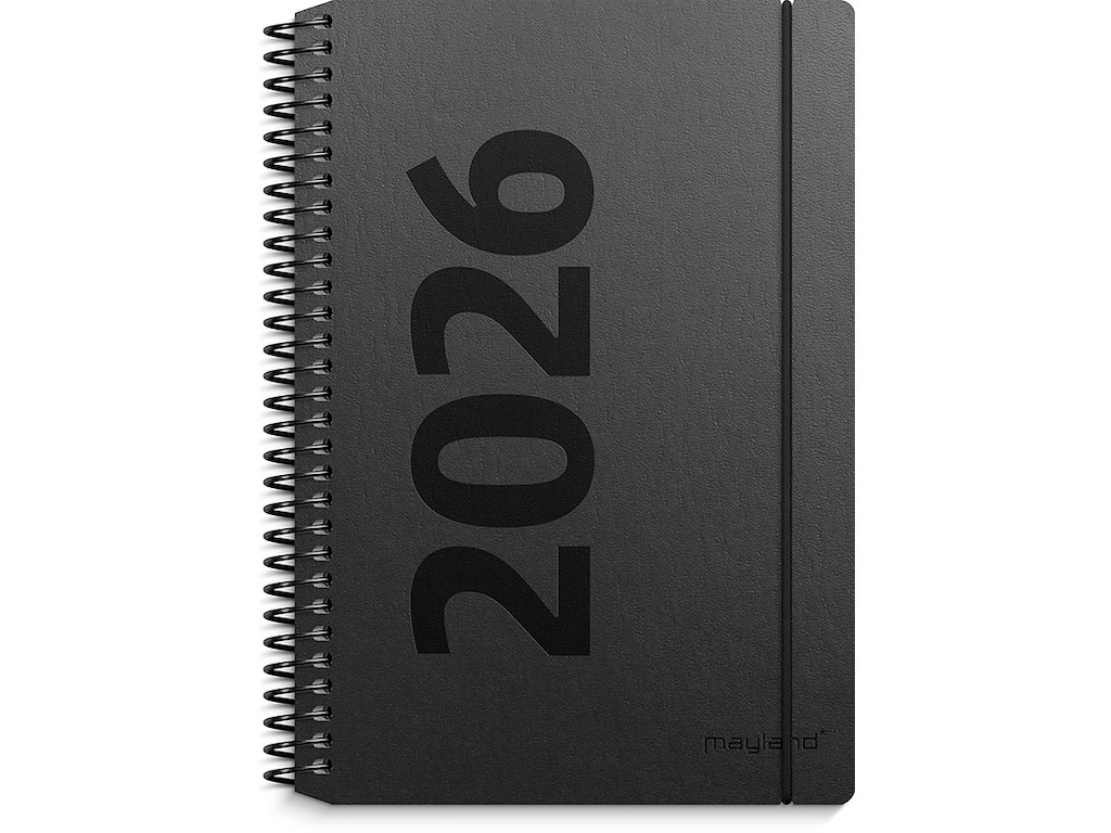 Kalender, 2026, A6 Uge Højformat, 1 uge pr. opslag, Sort, Mayland