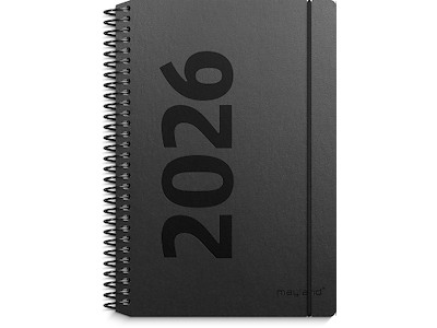 Kalender, 2026, A6 Uge Højformat, 1 uge pr. opslag, Sort, Mayland