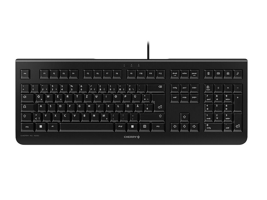 CHERRY KC 1000 tastatur Hjemme/kontor USB QWERTY Portugisisk Sort