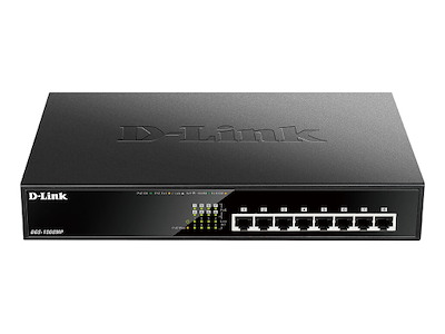 D-Link DGS-1008MP netværksswitch Ikke administreret Gigabit Ethernet (10/100/1000) Strøm over Ethernet (PoE) 1U Sort