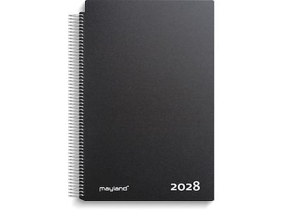 Kalender, 2028, Aftale, 6 personer, 1 dag pr. side, Sort, Mayland