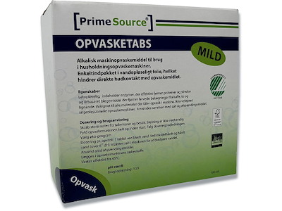 Opvasketabs, Vandopløselig folie, 100 stk, Prime Source Mild