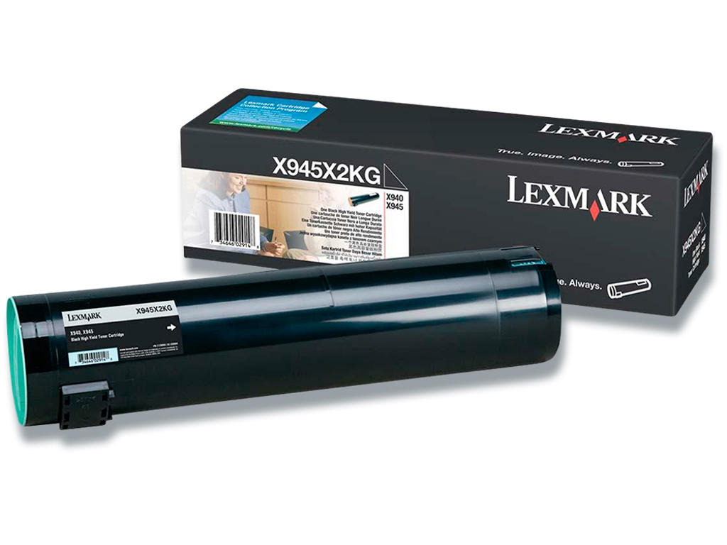 Toner, X945X2KG, Black-sort, 36.000 sider, Lexmark 