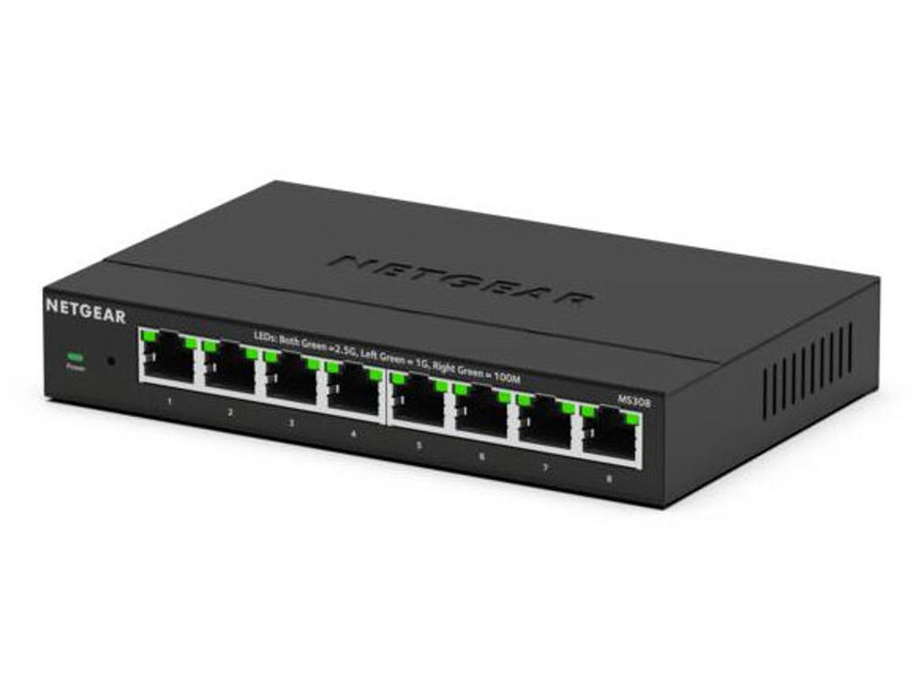 NETGEAR MS308E Ikke administreret 2.5G Ethernet (100/1000/2500) Sort