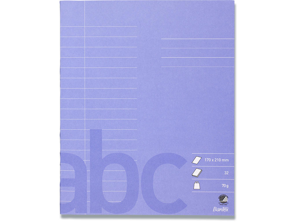 Skolehæfte, 17x21 cm, Linjeret, 18 linjer, Bantex Skrive 