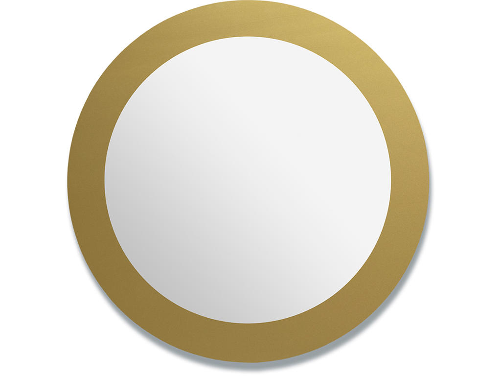 Glastavle, Magnetisk, Ø50 cm, Spejl med guld kant, Naga