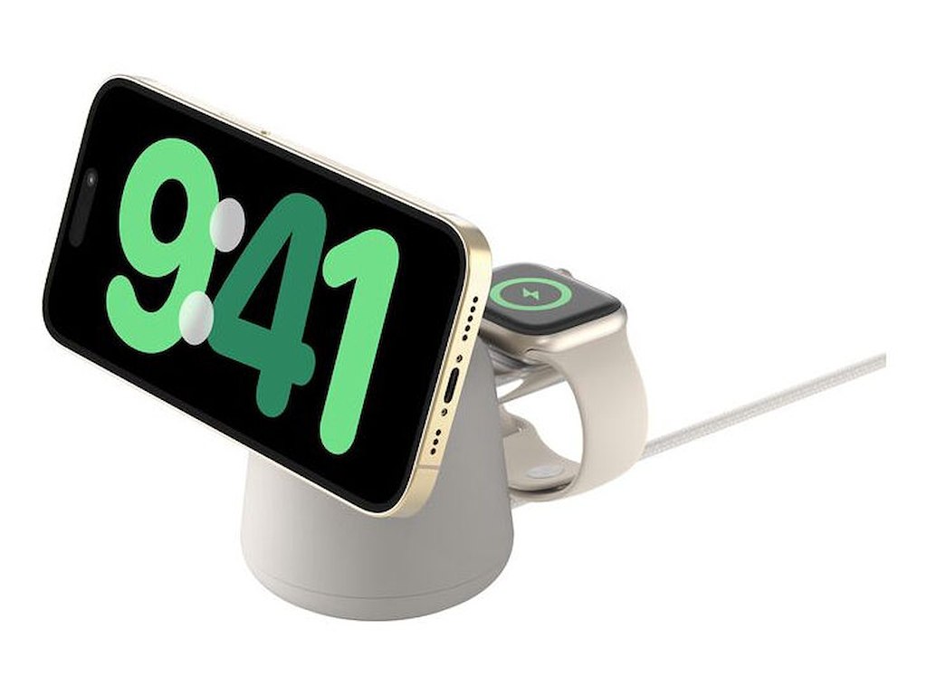 Belkin BoostCharge Pro Hovedtelefoner, Smartphone, SmartWatch Beige Vekselstrøm Trådløs opladning Hurtig opladning Indendørs