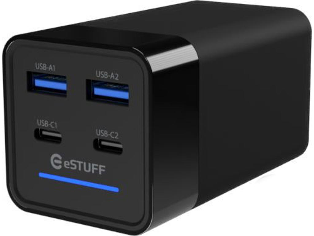 eSTUFF ES635201 oplader til mobil enhed Laptop, Smartphone, Tablet, Universel Sort Vekselstrøm Indendørs